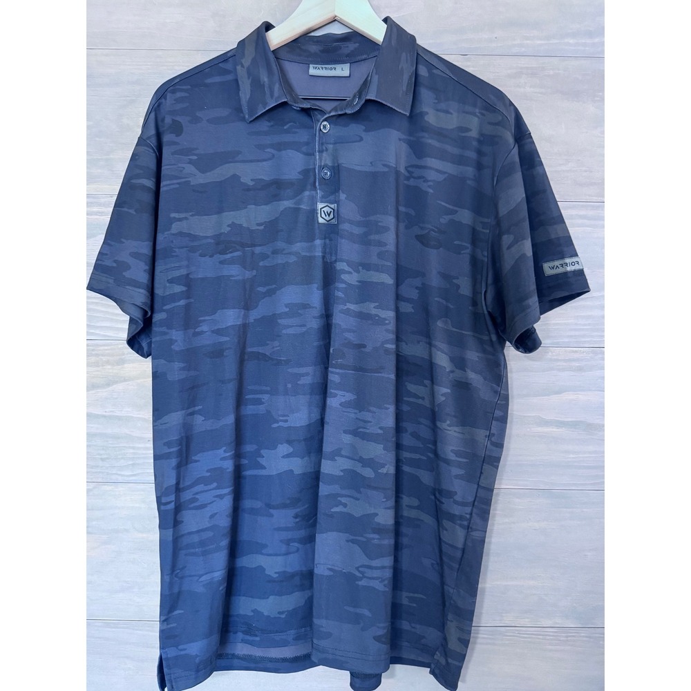 Warrior Men's Black Camo‎ Golf Polo Shirt Performance